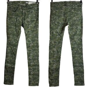 Rag and Bone Olive Pixel Military Digital Camo Mid Rise Skinny Leg Jeans 25